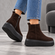 Ботинки женские зимние из натуральной замши ITstyle Коричневые с черным 38 24.5 см (07074272) - изображение 2