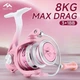 Ультралайтовая рыболовная катушка 1500S HAUT TON PINK , 3+1BB 5.2:1 Max Drag 8Kg - изображение 1