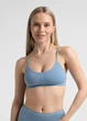 Безшовний топ в рубчик на тонких бретелях Giulia CAMI TOP RIB S/M Blue-faded denim - зображення 2
