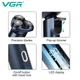 Электробритва VGR V-392 BLUE, роторная, 3 плавающие головки, LED-дисплей, влагозащита - изображение 5