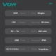 Бритва-тример 3 в 1 VGR V-633 BLUE, 3 насадки, триммер для носа и ушей, LED-дисплей - изображение 3