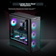 Материнська плата PHANTEKS G400A Black Mid-Tower ATX, корпус із бічними скляними панелями та системою водяного охолодження (4 вентилятори 140 мм/сітчаста панель/підтримання водяного охолодження 360 мм/5090) - зображення 6