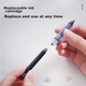 Гелева ручка M&G Stationery 0,5 мм чорного кольору V5, оновлена версія, швидковисихаюча рідка ручка для прямого підпису (з можливістю повторного заправлення), ручка на водній основі з повною голкою K5, що отримала нагороду, 12 ручок/коробка ARPM1601, вс - изображение 6