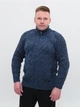 Свитер мужской синий шерстяной на молнии 230-609-02 XL - изображение 1
