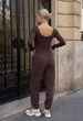 Жіночі спортивні штани Стаф коричневі на флісі з логотипом Staff yo brown logo fleece M (408531) - зображення 2