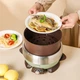 Електрична гаряча каструля ERNTE Small Green Pot 2L, електрична сковорода, електрична пароварка, багатофункціональна плита для домашнього використання, підходить для 2-3 осіб, набір сковороди + пароварки EHP-25012S оливково-зеленого кольору - зображення 6