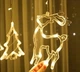 Гирлянда Штора с формами колокольчик, елка, олень 12 PCS light - изображение 2