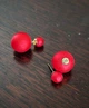 Серьги 2в1 Кольцо и гвоздик две бусины Fashion Jewelry золотистые - изображение 5