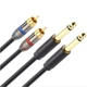Аудіокабель Mozos MCABLE-2JT2R, 2 × jack 6,3 мм — 2 × RCA, 3 м - изображение 2