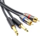 Аудіокабель Mozos MCABLE-2JT2R, 2 × jack 6,3 мм — 2 × RCA, 3 м - изображение 3