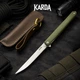 Ніж складний KARDA SPARK J097 army green handle drop blade - изображение 5