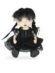 Авторская текстильная кукла для девочек ручной работы интерьерная Wednesday Addams Венздей 24см - изображение 7