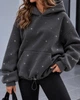 Теплое худи на флисе AO889 Серое Oversize S-L - изображение 2
