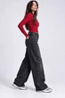 Джинси жіночі It’s Basic 2961-2W6-1 Wide Leg baggy jeans з регулюванням пояса 40 чорні - зображення 5