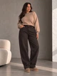 Джинсы женские Vanver D-82231 утепленные на флисе baggy mom бананы 31 коричневые - изображение 6