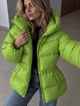 Куртка женская Lady Yep 30390 пуффер с капюшоном и затяжкой на талии 46 зеленая - изображение 5