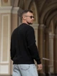 Чоловічий светр теплий вільного крою Oversize чорний S - зображення 6