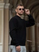 Чоловічий светр теплий вільного крою Oversize чорний L - зображення 7