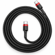 Кабель Baseus Cafule USB Type-C to Type-C 60W 3A 1 м, Black/Red - изображение 2