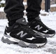 Чоловічі зимові кросівки на хутрі NB 9060 чорний з білим 41 - зображення 4