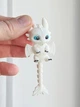 Брелок для ключей Дракончик с подвижным хвостом белый 3D печать - изображение 3