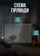 Светодиодная гирлянда штора 3х2 м 400 LED светодиодов шторка новогодняя гирлянда хвойная лапа 8 режимов белый провод Белый - изображение 3