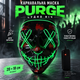 Карнавальная маска Purge неоновая зеленая «Судно ночь» размер 20х18 см из пластика для вечеринок - изображение 1