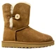 Дитячі уггі для дівчинки Середні Замша коричневі з Гудзиком Ugg Bailey Button Chestnut (30, коричневий) - зображення 1