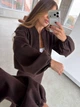 Женский костюм из кашемира «елочка» с бомбером и широкими брюками шоколад 42-44 - изображение 10