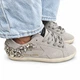 Женские кеды Golden Goose белые с перфорацией, серебристой блестящей звездой и серыми шнурками размер 42 - изображение 3