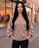 Кофта жіноча ангорова, тепла, з пишними рукавами на манжеті, ошатна, вільного крою, Р-314/001, 42-46, Мокко - зображення 1