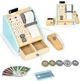 Drewniana kasa fiskalna dla dzieci EcoToys z terminalem, skanerem, banknotami, monetami i kartą (5905817013371) - obraz 2