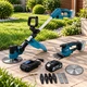 Аккумуляторный триммер PROFI-TEC 20В с аккумулятором 1×PT2040MP 4,0 А·ч, ножницы-кусторез для травы и кустов, садовый инструмент (0206TGP/ОІІІTHP) - изображение 1