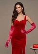 Довгі атласні рукавички honey fashion accessories s/m/l малиновий (30к048) - зображення 1
