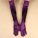 Довгі атласні рукавички honey fashion accessories s/m/l темно-фіолетовий (30к048) - изображение 2