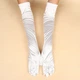 Довгі атласні рукавички honey fashion accessories s/m/l кремовий (30к048) - зображення 2