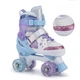 Роликовые коньки раздвижные ролики квады Русалочка Banwei 176 размер 34-38 White-Violet-Blue - изображение 5
