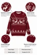 Светрик теплий Christmas Deer бордовий 176 см - изображение 3