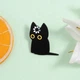 Брошь значок пин Черный кот с котиком для одежды и рюкзака - изображение 10