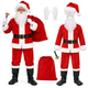 Костюм мужской карнавальный праздничный с мешком перчатками колокольчиком бородой поясом шапкой 13 предметов (484935-Prob) Санта Клаус - изображение 2