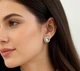 Женские сережки с бусинами и стразами 1.8 см jewelrу Серебристые - изображение 4