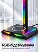 Підставка для геймерських навушників 5в1 з RGB-підсвіткою, бездротовою зарядкою та USB-хабом - зображення 2