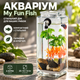 Прямокутний акваріум My Fun Fish обсяг 2 літри розміри 25х12х12 см з Китаю - зображення 1