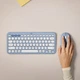 Комплект Logitech PEBBLE 2 COMBO Enterprise Wireless Office Silent Bluetooth Keyboard and Mouse Set Slim Portable Stylish 2.4G+Bluetooth Moonlight Blue [Групповая скидка] - изображение 4