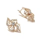 Жіночі сережки метелик з цирконами (золото 585п) англійський замок Butterfly Shine GONCHAR & CO. ювелірний сплав - изображение 1