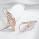 Жіночі сережки ажурна квітка (Rose Gold 585) французька петля GONCHAR & CO. ювелірний сплав - изображение 2