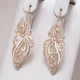 Жіночі сережки ажурна квітка (Rose Gold 585) французька петля GONCHAR & CO. ювелірний сплав - изображение 5