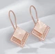 Жіночі сережки підвіски ромби геометричні (золото 585п) французька петля Geometry Shine GONCHAR & CO. ювелірний сплав - зображення 4