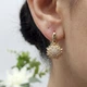 Жіночі сережки квітка з цирконами (золото 585п) англійський замок Diamond Lace GONCHAR & CO. ювелірний сплав - изображение 2