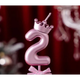 Свічка-цифра "2" з короною РОЖЕВИЙ - изображение 1